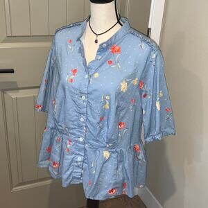 ESHAKTI WAYWARD FANCIES Floral Peplum Top 2X